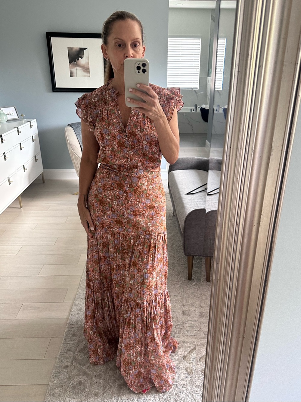 Veronica Beard cotton maxi floral dress